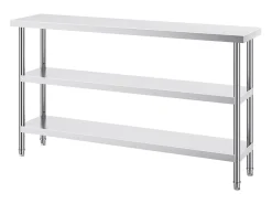Mesa de Trabalho em Aço Inoxidável SucceBuy, 356 x 1524 x 864 mm, Mesa Comercial de Preparação para Cozinhas