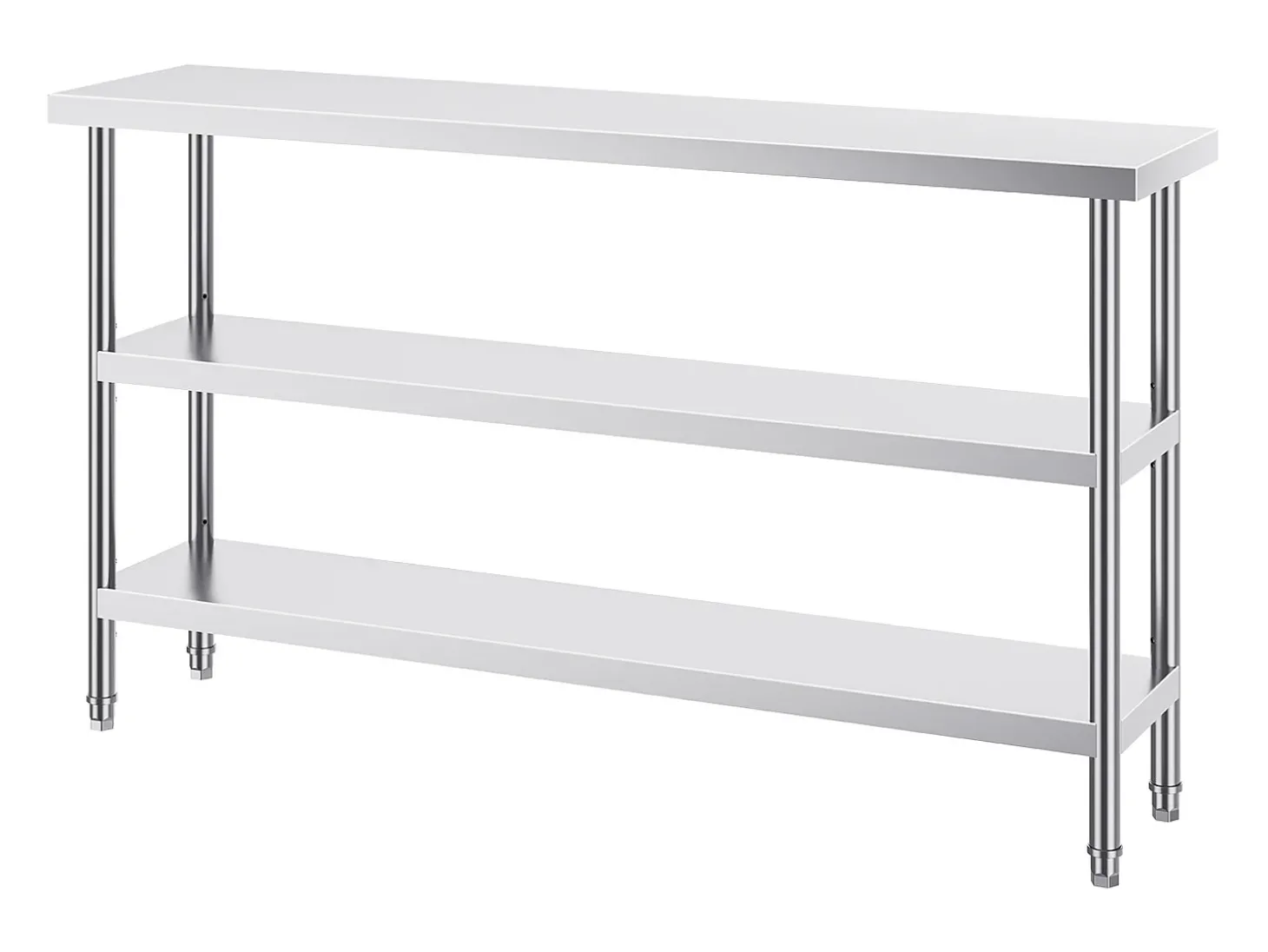 Mesa de Trabalho em Aço Inoxidável SucceBuy, 356 x 1524 x 864 mm, Mesa Comercial de Preparação para Cozinhas