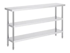 Mesa de Trabalho em Aço Inoxidável SucceBuy, 356 x 1524 x 864 mm, Mesa Comercial de Preparação para Cozinhas