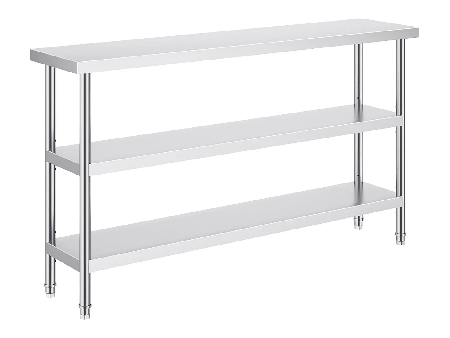 Mesa de Trabalho em Aço Inoxidável SucceBuy, 356 x 1524 x 864 mm, Mesa Comercial de Preparação para Cozinhas