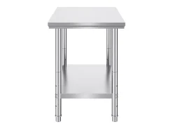 Mesa de Trabalho em Aço Inoxidável 60x90x80 cm, 2 Andares, para Preparação de Cozinha de Alimentos e Refeições, Hotéis, Escritórios, Hospitais