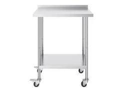 Mesa de Trabalho SucceBuy Mesa de Trabalho em Aço Inoxidável 60.96 x 76.2 cm, Mesa de Preparação de Alimentos Comercial com Rodízios