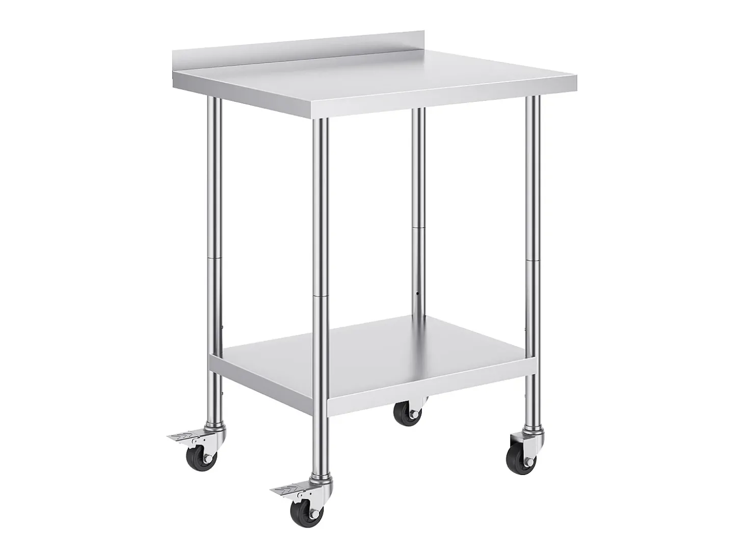 Mesa de Trabalho SucceBuy Mesa de Trabalho em Aço Inoxidável 60.96 x 76.2 cm, Mesa de Preparação de Alimentos Comercial com Rodízios
