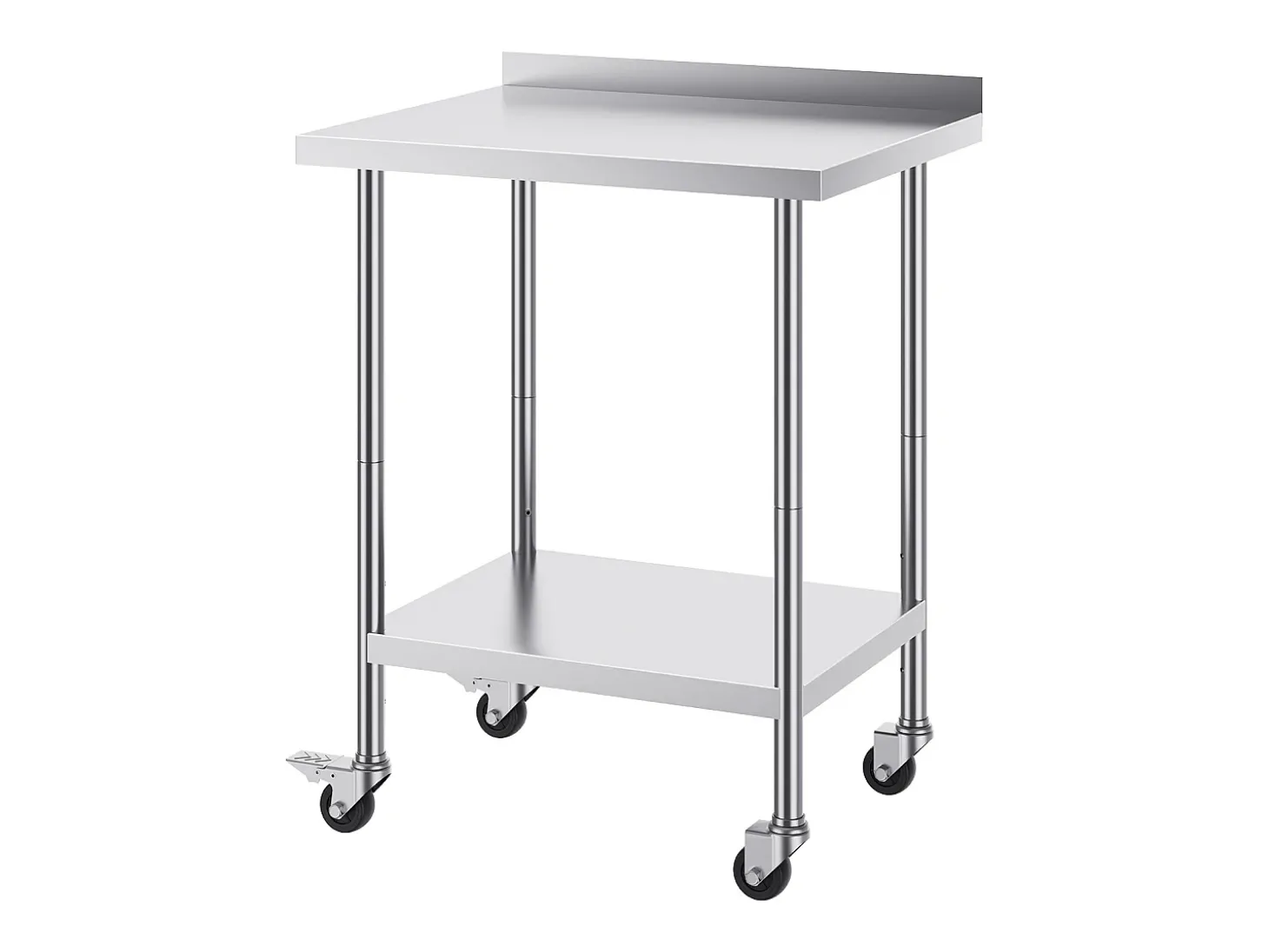 Mesa de Trabalho SucceBuy Mesa de Trabalho em Aço Inoxidável 60.96 x 76.2 cm, Mesa de Preparação de Alimentos Comercial com Rodízios