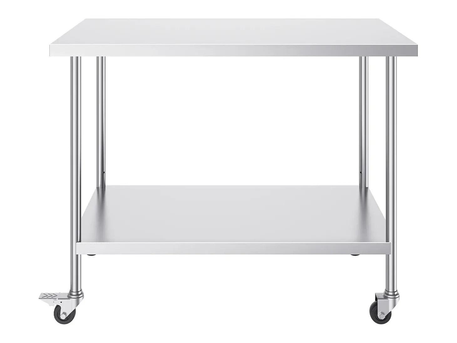 Mesa de Trabalho SucceBuy Mesa de Trabalho em Aço Inoxidável 76.2 x 121.92 cm, Mesa de Preparação Comercial com 4 Rodízios