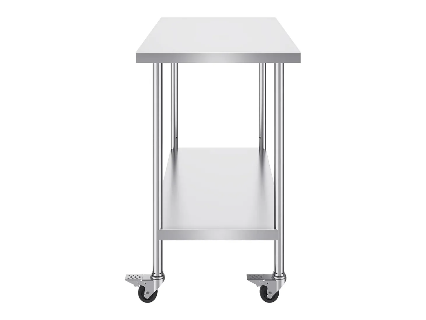Mesa de Trabalho SucceBuy Mesa de Trabalho em Aço Inoxidável 76.2 x 121.92 cm, Mesa de Preparação Comercial com 4 Rodízios