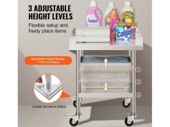 Mesa de Trabalho SucceBuy Mesa de Trabalho em Aço Inoxidável 60.96 x 60.96 cm, Mesa de Preparação de Alimentos Comercial para Serviços Pesados