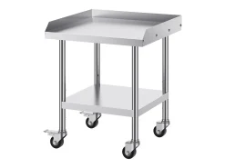 Mesa de Trabalho SucceBuy Mesa de Trabalho em Aço Inoxidável 60.96 x 60.96 cm, Mesa de Preparação de Alimentos Comercial para Serviços Pesados