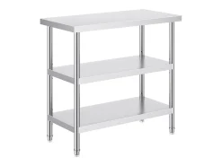 Mesa de Trabalho SucceBuy Mesa de Trabalho em Aço Inoxidável 45.7 x 91.4 cm, Mesa de Preparação de Alimentos para Cozinha Comercial