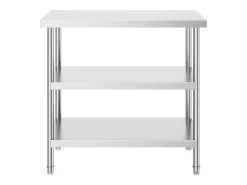 Mesa de Trabalho SucceBuy Mesa de Trabalho em Aço Inoxidável 45.7 x 91.4 cm, Mesa de Preparação de Alimentos para Cozinha Comercial