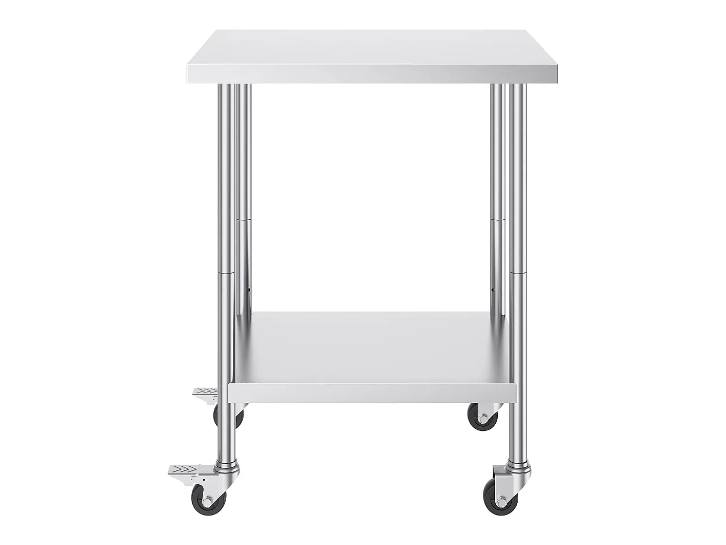 Mesa de Trabalho SucceBuy Mesa de Trabalho em Aço Inoxidável 60.96 x 76.2 cm, Mesa de Preparação Comercial com 4 Rodízios