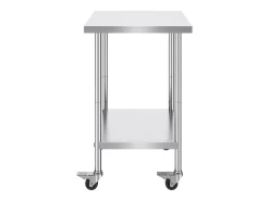 Mesa de Trabalho SucceBuy Mesa de Trabalho em Aço Inoxidável 60.96 x 76.2 cm, Mesa de Preparação Comercial com 4 Rodízios