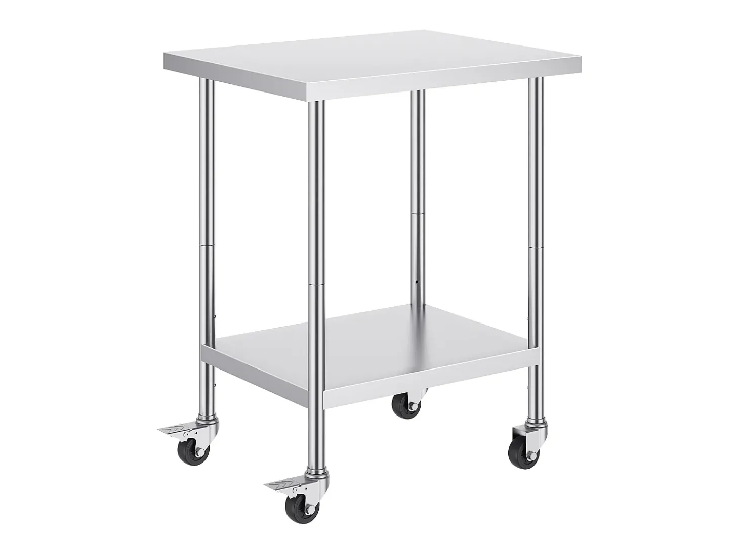 Mesa de Trabalho SucceBuy Mesa de Trabalho em Aço Inoxidável 60.96 x 76.2 cm, Mesa de Preparação Comercial com 4 Rodízios