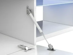 Mesa de TV com LED incluído, branco brilhante, 150x43x41 cm