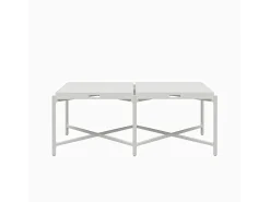 Mesa decorativa com 1 porta em metal taupe