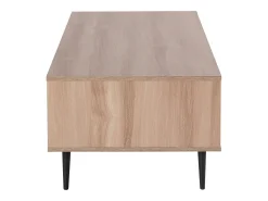 Mesa decorativa em vidro e estrutura metálica preta