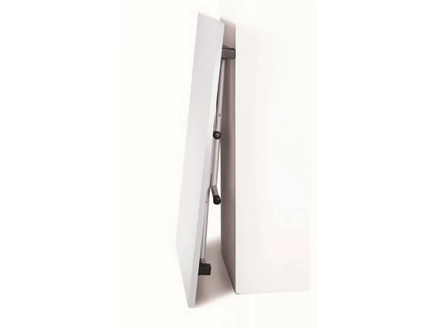 Mesa dobrável Daccurs, Mesa de camping com pernas de metal dobráveis, Mesa de jantar moderna multifuncional, 100% Fabricado na Itália, 125x75h80 cm, Branco