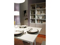 Mesa dobrável Daccurs, Mesa de camping com pernas de metal dobráveis, Mesa de jantar moderna multifuncional, 100% Fabricado na Itália, 125x75h80 cm, Branco