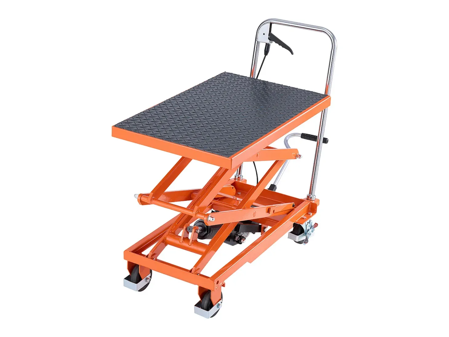 Mesa Elevatória, SucceBuy Mesa Elevatória Hidráulica de 1 200 mm, Capacidade de 226,8 kg, Carrinho Manual de Tesoura Dupla, Base Antiderrapante