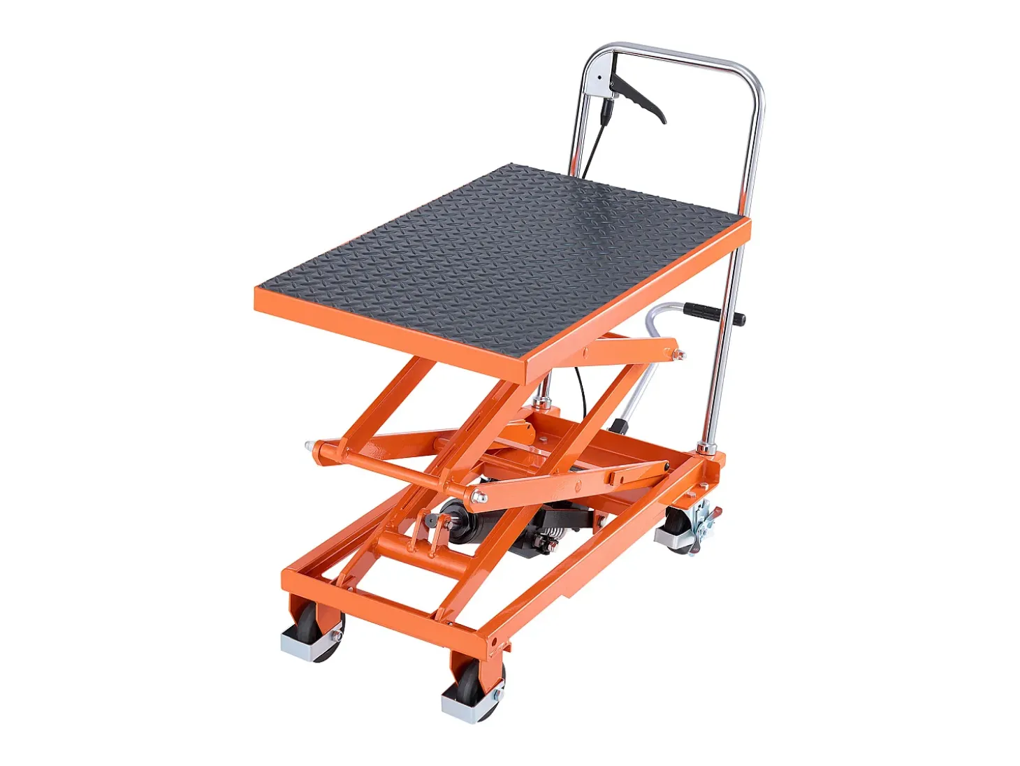 Mesa Elevatória, SucceBuy Mesa Elevatória Hidráulica de 1 200 mm, Capacidade de 226,8 kg, Carrinho Manual de Tesoura Dupla, Base Antiderrapante