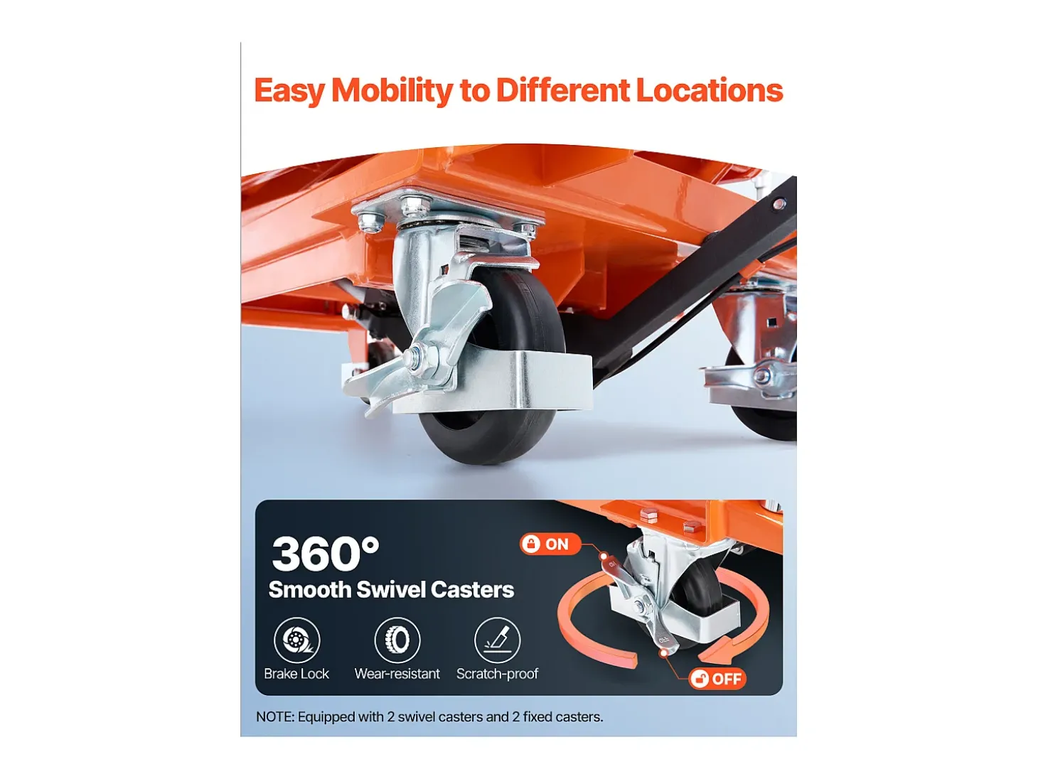 Mesa Elevatória, SucceBuy Mesa Elevatória Hidráulica de 1 200 mm, Capacidade de 226,8 kg, Carrinho Manual de Tesoura Dupla, Base Antiderrapante