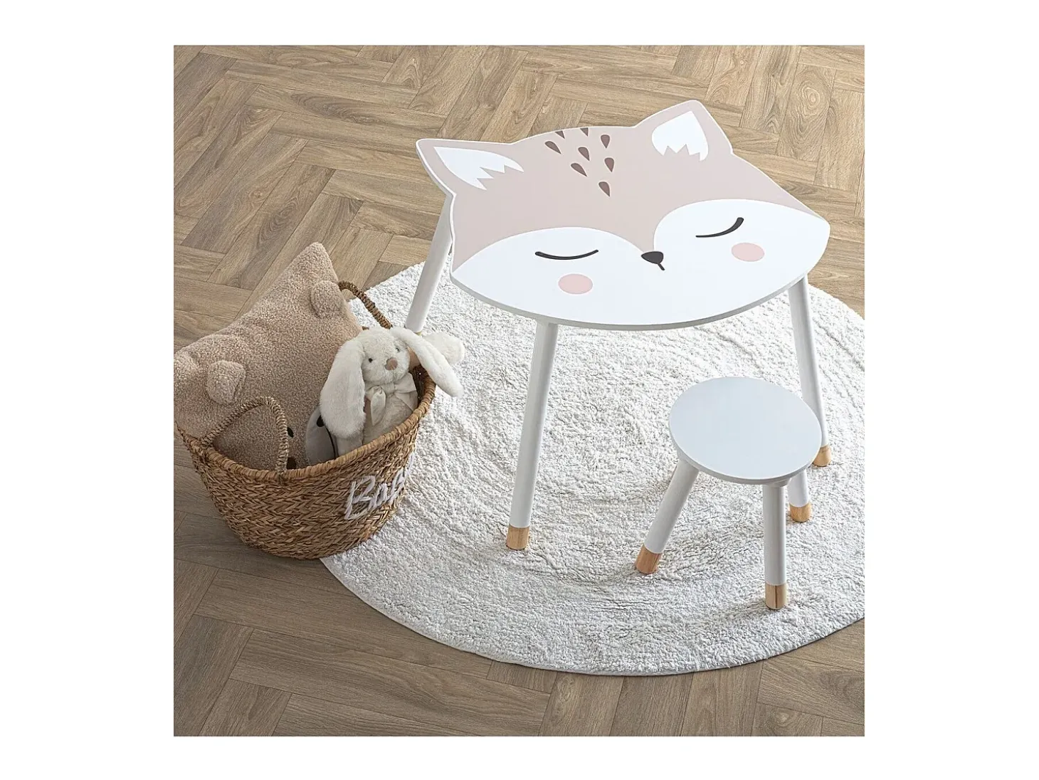 Mesa em MDF branco 43x62x64cm