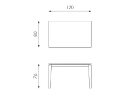 Mesa extensível de 120cm a 170cm moderno Tampo Cerâmico em Vidro Temperado Cinza Grafite