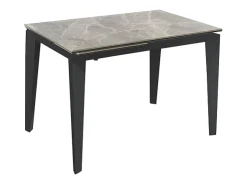 Mesa extensível de 120cm a 170cm moderno Tampo Cerâmico sobre Vidro Temperado Mármore Antracite
