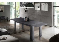 Mesa extensível Nanni, Consola extensível até 10 lugares, Consola extensível 100% Fabricado em Itália, 140/190x90h75 cm, Ardósia