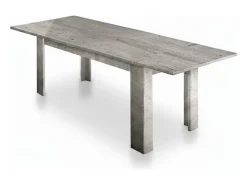 Mesa extensível Nanni, Consola extensível até 10 lugares, Consola extensível 100% Fabricado em Itália, 140/190x90h75 cm, Mármore cinza