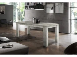 Mesa extensível Natan, Consola extensível até 12 lugares, Consola extensível 100% Fabricado em Itália, 160/210x90h75 cm, Cimento