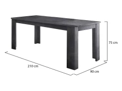 Mesa extensível Natan, Consola extensível até 12 lugares, Consola extensível 100% Fabricado em Itália, 160/210x90h75 cm, Ardósia
