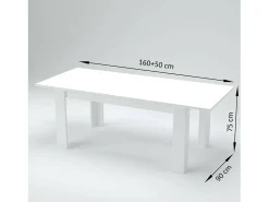 Mesa extensível Natan, Consola extensível até 12 lugares, Consola extensível 100% Fabricado em Itália, 160/210x90h75 cm, Branco brilhante