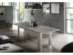 Mesa extensível Natan, Consola extensível até 12 lugares, Consola extensível 100% Fabricado em Itália, 160/210x90h75 cm, Cinzento