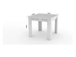 Mesa extensível Otto, Consola auxiliar de cozinha, Mesa extensível, 100% Fabricado em Itália, 90x90h75 cm, Branco brilhante