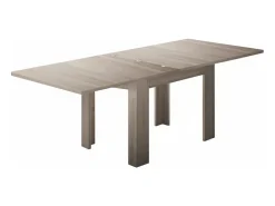 Mesa extensível Otto, Consola auxiliar de cozinha, Mesa extensível, 100% Fabricado em Itália, 90x90h75 cm, Olmo pérola