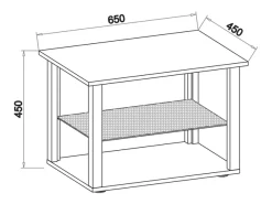 Mesa lateral & mesa de café Wanilo Antracite A. 45 x L. 65 x P. 45 cm