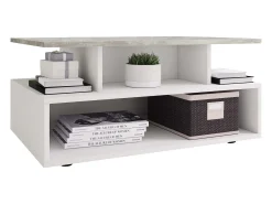 Mesa lateral & mesa de café Esila Óptica branca/concreta Dimensões aprox. A. 40 x L. 80 x P. 50 cm