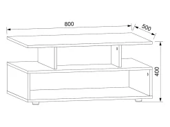 Mesa lateral & mesa de café Esila Óptica branca/concreta Dimensões aprox. A. 40 x L. 80 x P. 50 cm