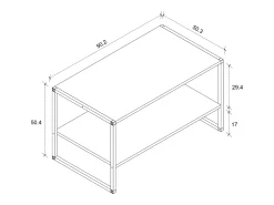 Mesa lateral & mesa de café Insasi Branco A. 50 x L. 90 x P. 50 cm
