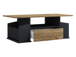 Mesa lateral & mesa de café Junata Antracite/carvalho mel A. 44 x L. 110 x P. 52 cm