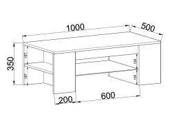Mesa lateral & mesa de café Tunas Branco A. 35 x L. 100 x P. 50 cm