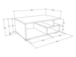 Mesa lateral & mesa de café Sulas Branco A. 40 x L. 80 x P. 50 cm