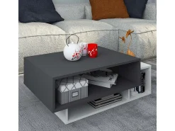Mesa lateral & mesa de café Esila Branco/antracite A. 35 x L. 88 x P. 50 cm