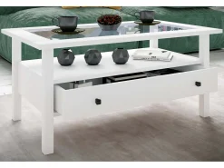 Mesa lateral & mesa de café Lingis Branco A. 42 x L. 90 x P. 54 cm