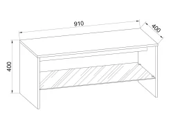 Mesa lateral & mesa de café Wisal Branco A. 40 x L. 90 x P. 40 cm