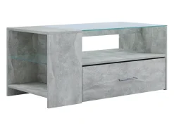 Mesa lateral & mesa de café Tindala Óptica de concreto A. 45 x L. 100 x P. 50 cm
