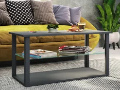 Mesa lateral & mesa de café Wanilo Antracite A. 45 x L. 95 x P. 45 cm