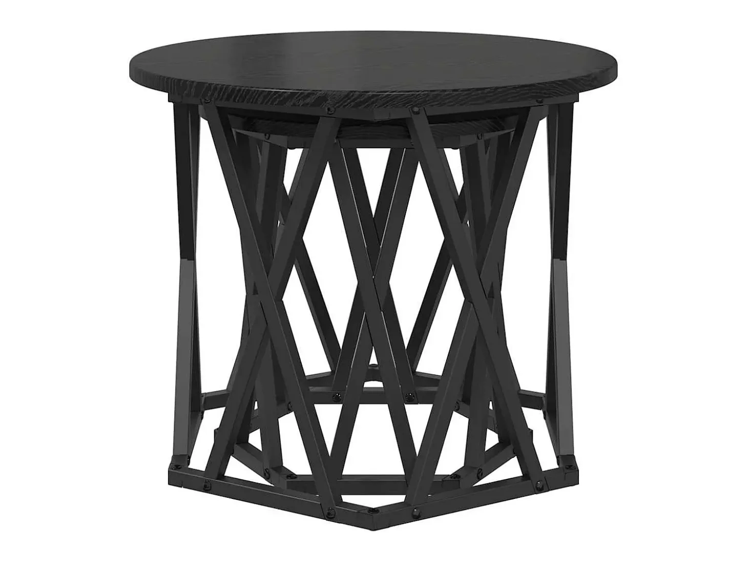 Mesa Lateral 2 pcs Carvalho preto 50x50x40 cm
