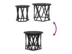 Mesa Lateral 2 pcs Carvalho preto 50x50x40 cm